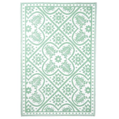 Esschert Design Tapis d'extérieur 182x122 cm Tuiles Vert et blanc