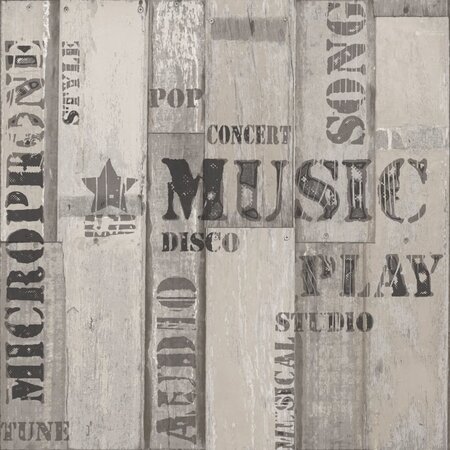 Urban Friends & Coffee Papier peint Planches de bois Mots Gris et noir