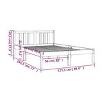 vidaXL Cadre de lit Bois massif 120x190 cm Petit double