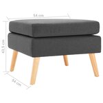 vidaXL Repose-pied Gris foncé Tissu