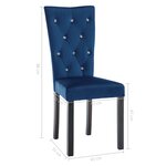 vidaXL Chaises à manger lot de 6 bleu foncé velours