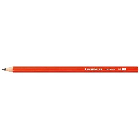 Crayon papier minerva hexagonal rouge mine 2 mm hb x 12 staedtler