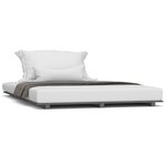 vidaXL Cadre de lit Gris 135x190 cm Bois de pin massif