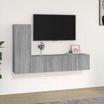 vidaXL Ensemble de meubles TV 3 Pièces Sonoma gris Bois d'ingénierie