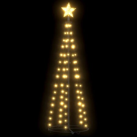 vidaXL Sapin de Noël cône 84 LED blanc chaud Décoration 50x150 cm