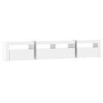 vidaXL Meuble TV avec lumières LED Blanc brillant 210x35x40 cm