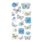 17 stickers puffies Papillons