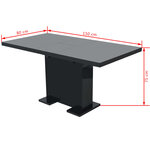 vidaXL Table à manger extensible noir brillant