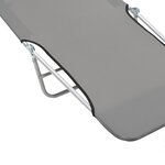 vidaXL Chaises longues pliables 2 Pièces Acier et tissu Gris