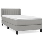 vidaXL Lit à sommier tapissier avec matelas Gris clair 100x200cm Tissu
