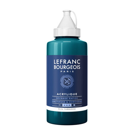 Peinture acrylique en bidon - bleu turquoise - lefranc & bourgeois