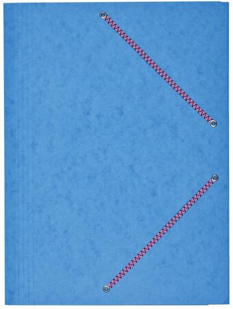 Chemise Carte Lustée 24 x 32 cm à rabats avec élastique Bleu Ciel COUTAL