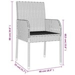 vidaXL Mobilier à dîner de jardin et coussins 7 Pièces gris rotin