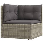 vidaXL Salon de jardin 6 Pièces avec coussins Gris Résine tressée