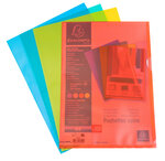 Sachet De 100 Pochettes Coin Polypropylène Grainé 12/100e - A4 - Couleurs Assorties - X 10 - Exacompta