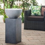 HEISSNER Cuboïde de fontaine de terrasse 39x39x68 cm Noir