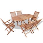 vidaXL Mobilier à dîner d'extérieur 7 Pièces Bois de teck solide