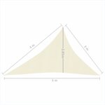 vidaXL Voile d'ombrage 160 g/m² Crème 3x4x5 m PEHD