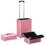 vidaXL Chariot de maquillage Aluminium Rose
