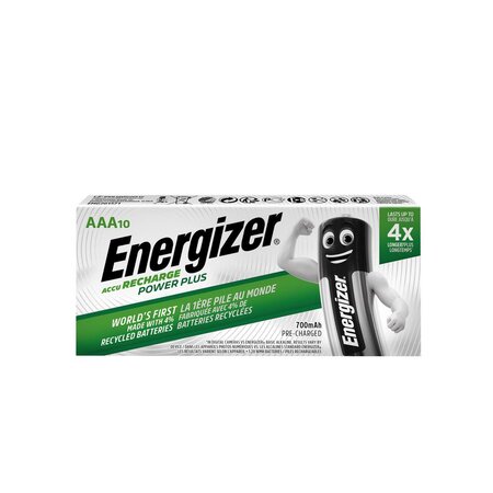 Pile rechargeable AAA / HR3 Power Plus - 700 mAh - Lot de 10 accus (paquet 10 unités)