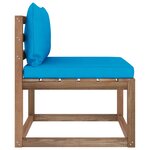vidaXL Canapé de milieu palette de jardin avec coussins bleu clair