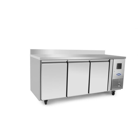 Table réfrigérée positive avec dosseret - 3 portes gn1/1 - atosa - r290 - 3pleine x700xmm