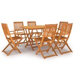 vidaXL Ensemble de salle à manger de jardin 7 Pièces Bois d'acacia massif