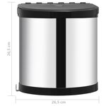 vidaXL Poubelle intégrée de cuisine Acier inoxydable 8 L