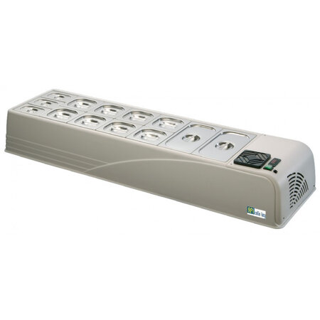 Saladette réfrigérée présentoir pour 7 bacs gn 1/3 - afi collin lucy - r134a - abs 1580x450x230mm