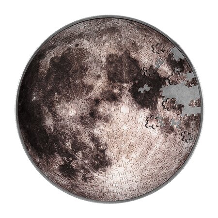 MOON PUZZLE 1 onces argent monnaie 5000 Francs Chad 2023
