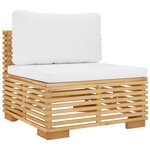 vidaXL Salon de jardin 11 Pièces avec coussins Bois de teck solide