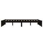 vidaXL Cadre de lit Noir Bois massif 120x190 cm Petit double