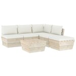 vidaXL Salon de jardin palette 6 Pièces avec coussins Épicéa imprégné