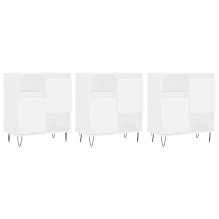 vidaXL Buffets 3 Pièces Blanc Bois d'ingénierie