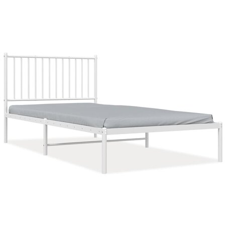 vidaXL Cadre de lit métal avec tête de lit blanc 100x200 cm