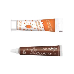 Stylo chocolat + Gel colorant alimentaire orange