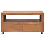 vidaXL Meuble TV avec roues 80x50x42 cm Bois de teck solide