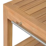 vidaXL Armoire de toilette en teck solide avec lavabos en marbre Crème
