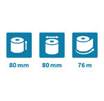 Bobine Pour Tickets De Caisse 80x80mm - 76m - 1 Pli Thermique 52g/m2 - Safe Contact. - X 30 - Exacompta