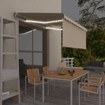 vidaXL Auvent rétractable manuel avec store et LED 3 5x2 5 m Crème
