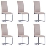 vidaXL Chaises à manger cantilever lot de 6 cappuccino similicuir
