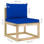 vidaXL Salon de jardin 10 Pièces avec coussins bois de pin imprégné