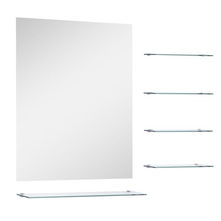 vidaXL Miroir mural avec 5 étagères Argenté 50 x 60 cm