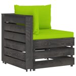 vidaXL Canapé de jardin 2 places avec coussins bois imprégné de gris