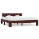 vidaXL Cadre de lit Marron foncé Bois de pin massif 160 x 200 cm