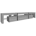 vidaXL Meuble TV avec lumières LED Sonoma gris 215x36 5x40 cm