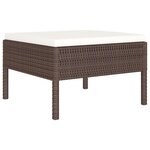 vidaXL Salon de jardin 10 Pièces avec coussins Résine tressée Marron
