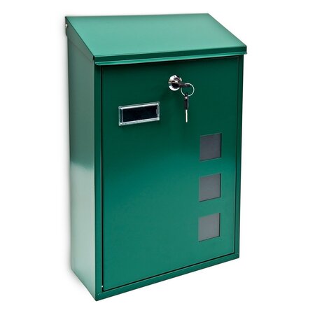 Boite aux lettres design contemporain murale verte jardin extérieur