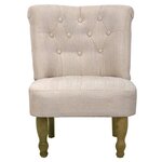 vidaXL Chaises en style français lot de 2 crème tissu