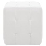 vidaXL Poufs 2 Pièces Blanc 30 x 30 x 30 cm Similicuir